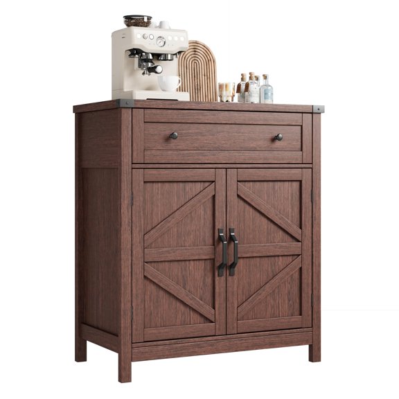 Walnut ChooChoo 30 W Coffee Bar Cabinet, Kitchen Storage Cabinet