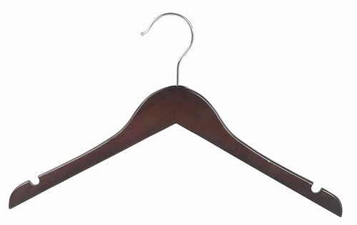 Decorative Wooden Dress Hanger (Walnut/Chrome) main image 1