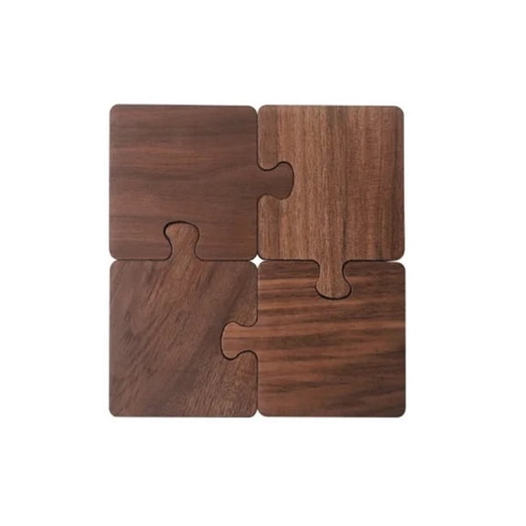 Walnut Coaster Log Coaster Restaurant Decor Wood Heat-resistant Table Top Protection Insulated Wood Jigsaw Coffee Coaster