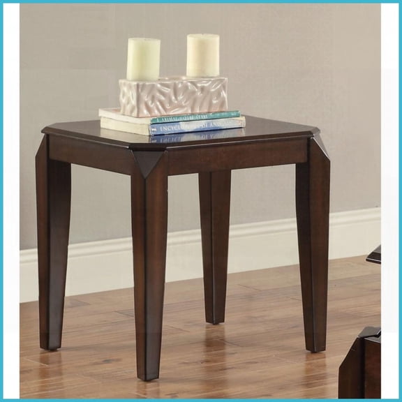 Walnut Coffee Table with Tapered Legs - Stable Durable Transitional Style for Living/Dining Space