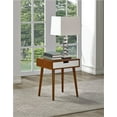 thumbnail image 1 of Walnut Color Hardwood End Table, Night Stand with Drawer, By Legacy Decor, 1 of 2
