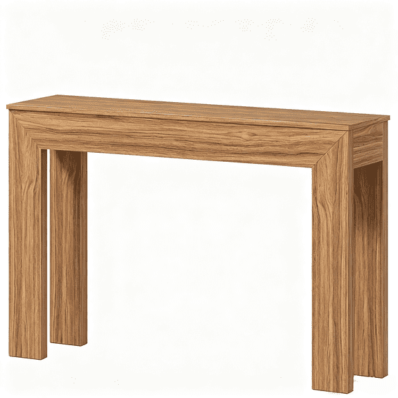 Walnut Console Table, 47.2” Wide Narrow Entryway Table, Modern Walnut Grain Design, 44LBS Load Capacity, Anti-Tip & Floor-Protected for Hallway/Living Room