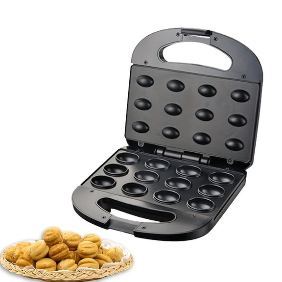 Walnut Cookie Maker 12 Holes Electric Walnut Cake Maker Mini Nut Waffle Bread Machine Sandwich, Toaster Baking Breakfast Pan