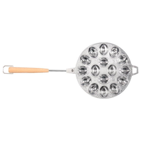 Walnut Cookie Mold with Wood Handle 16 Holes Walnut Cookie Maker Nonstick Oreshki Mold Maker Efficient Walnut Mold Pastry Nut Cookies Maker Cookie Assorted Maker for Baking Cookies