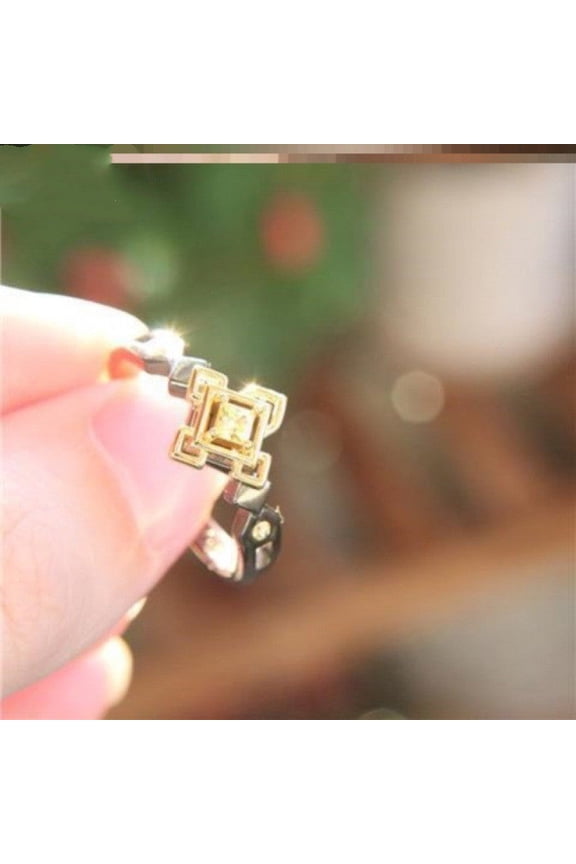 Walnut Couple Style Ring Japanese And Korean Design Elegant Unisex Band With Hippocampus Accent Jewelry For Everyday