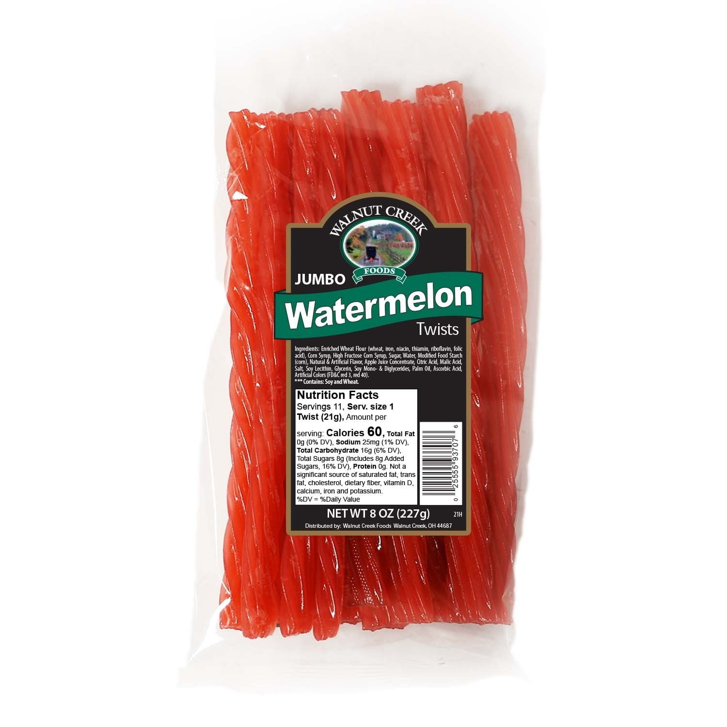 Walnut Creek Jumbo Watermelon Licorice Twists 8oz. Bag