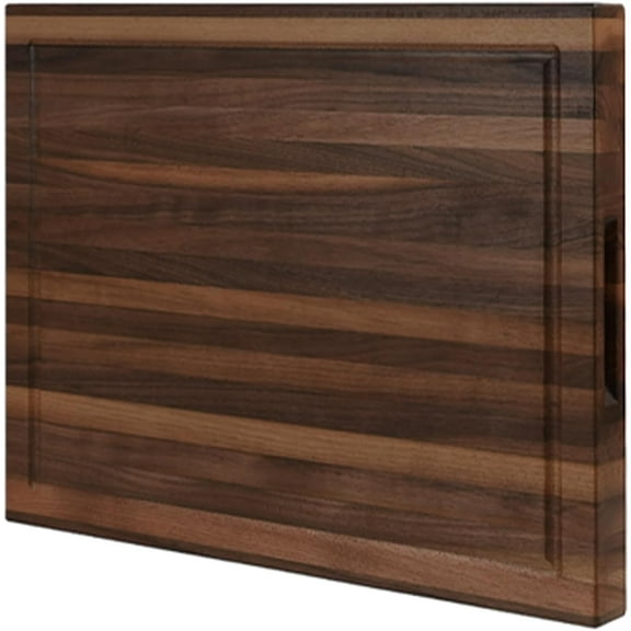 Walnut Cutting Board 16 x 12 Inches, 1-1/2 Inch Thick, Edge Grain, with Invisible Inner Handles, Food-Grade Oil Finished