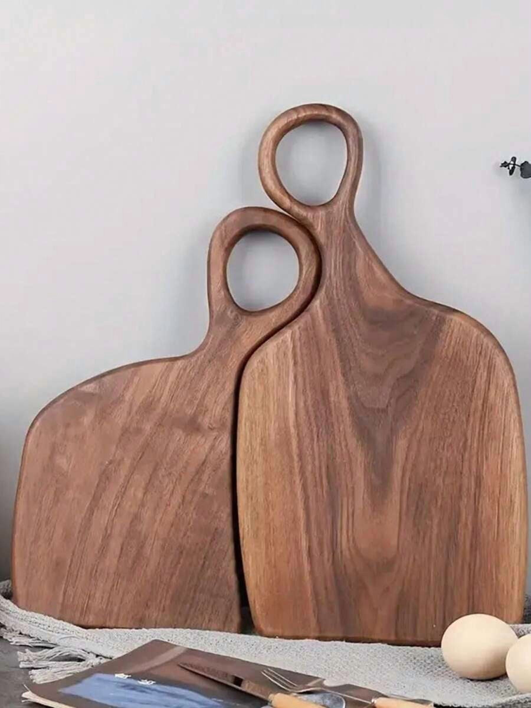 Walnut Cutting Board Set of 2, Large Solid Wood Chopping Boards for Kitchen Food Preparation, Decorative Charcuterie Serving Trays, High-Quality Handmade Wood Kitchen Accessories