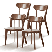 Walnut Dining Chairs,Solid Wood Dining Chairs Set of 4 for Kitchen & Dining Room - Mid Century Heavy Duty Chairs with Ergonomic Curved Back,FAS-Grade North American Oak,Easy Assembly Dark Walnut