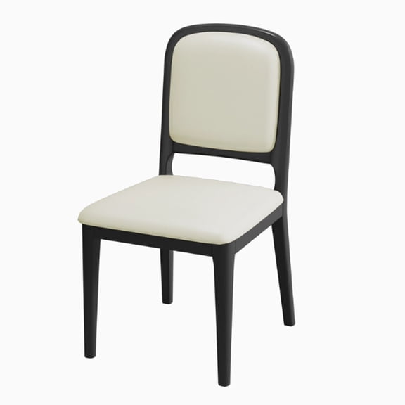 Walnut Dining Room Side Chairs Wooden Dining Chairs Mid Century Modern Leather Upholstered Kitchen Chairs with Wood Legs and Back for Waiting Room