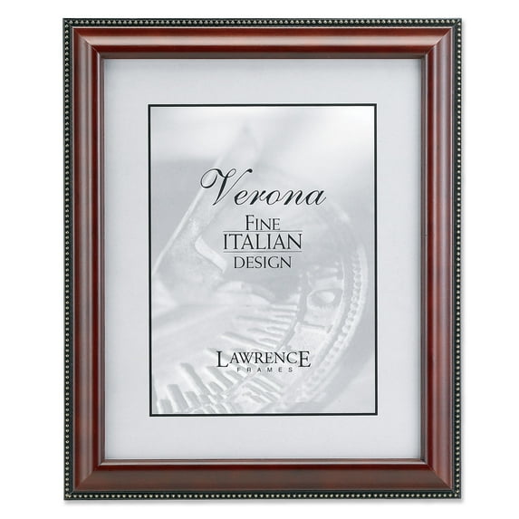 Walnut Finish 5x7 Picture Frame - Gold Bead Design