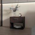 thumbnail image 1 of Walnut Finish Open Storage | Single Drawer Function | Bedroom Nightstand, 1 of 3