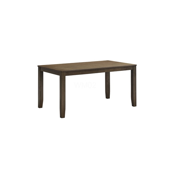 Walnut Finish Rectangular Dining Table for Kitchen, Contemporary Style Synthetic Wood Surface