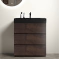 thumbnail image 1 of Walnut Finish - Triple Drawer Storage Optimization - Modern Home Bathroom - Clutter - Free Countertops, 1 of 4