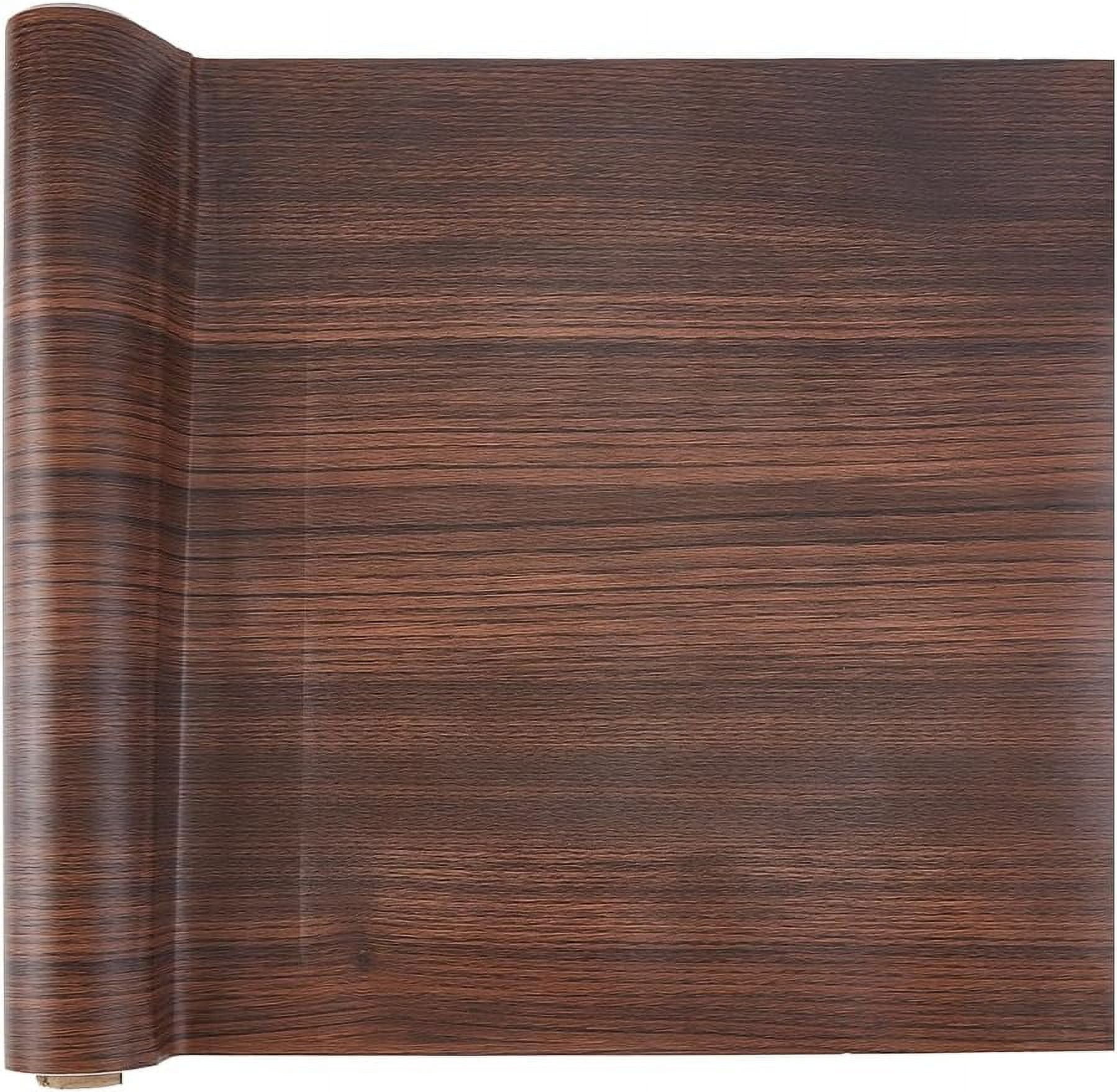 Walnut Grain Waterproof Table Cabinet Decal 10m/32.8ft Length Contact Paper Walnut Texture Vinyl Decorative Film 40cm Wide Matte Thickened Self-Adhesive Wallpaper Air Guide Design Brown