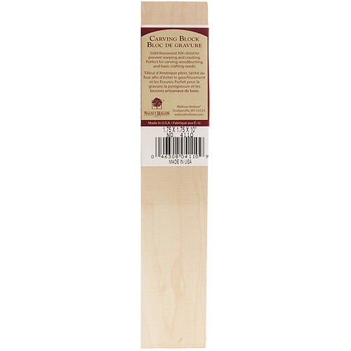 Kiln-Dried Basswood Carving Block 1.75" x 1.75" x 10"