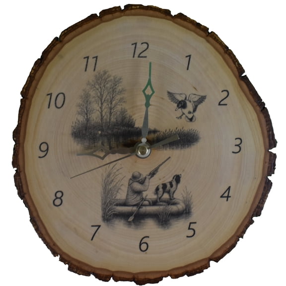 Walnut Hollow Basswood Clock Kit, Duck Hunting Theme, 9" Diameter