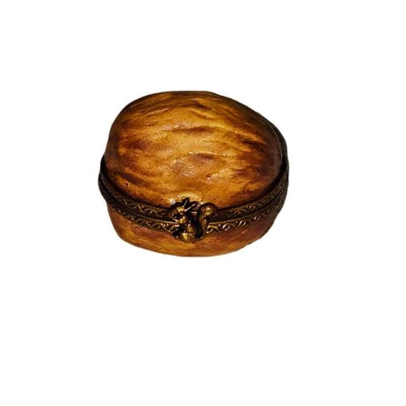 Walnut Limoges Box for Home Decor Limoges Box Porcelain Figurine