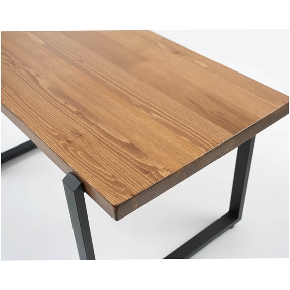 Walnut Live Edge Coffee Table, 39 Inch Rustic Solid Wood Cocktail Table for Living Room