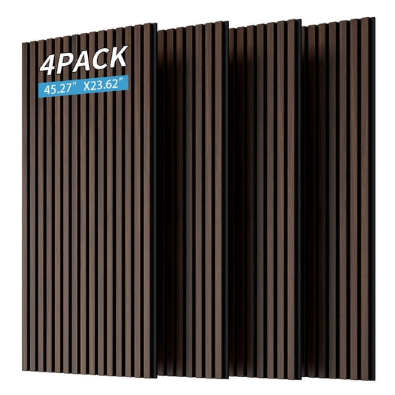 Walnut MDF Wood Slat Wall Panels - 45.27x23.62 in Acoustic Panels for Wall and Ceiling