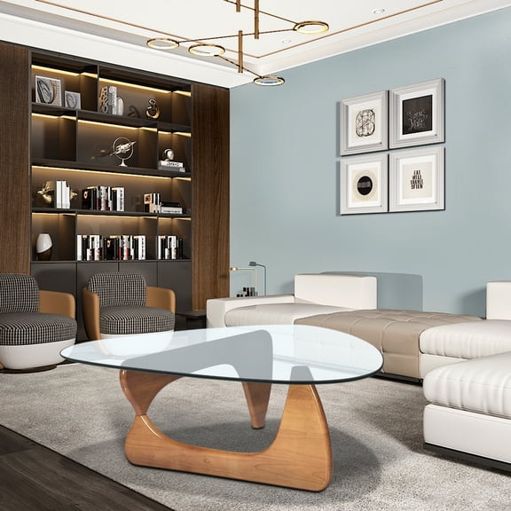 Walnut Main Color Triangle Table / Suits Home Coffee Corners