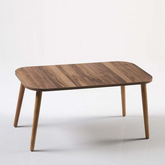 Walnut Marble Coffee Table with Wooden Legs,Modern Style Coffee Table for Living Room,Modern Rectangular Side Table for Living Room,Accent Table,Entryway Table,Center Table for Living Room