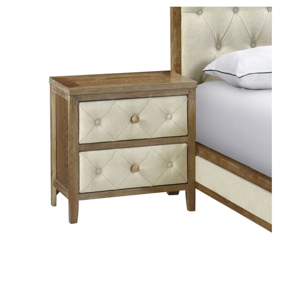 Walnut Nightstand with Drawers - Modern Bedroom Furniture - 24 Inch Bedside Table - Birch Veneer Nightstand - Wood Nightstand