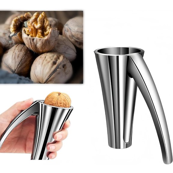 Walnut Nut Cracker Nutcracker Tool:Nut Cracker Tool,360° Quick Shelling Tool Pecan Cracker Cutter Tool,2024 Walnut Clamp Funnel Walnut Peeling Tool,Nut Crackers for All Nuts (Zinc Alloy, without Lid)