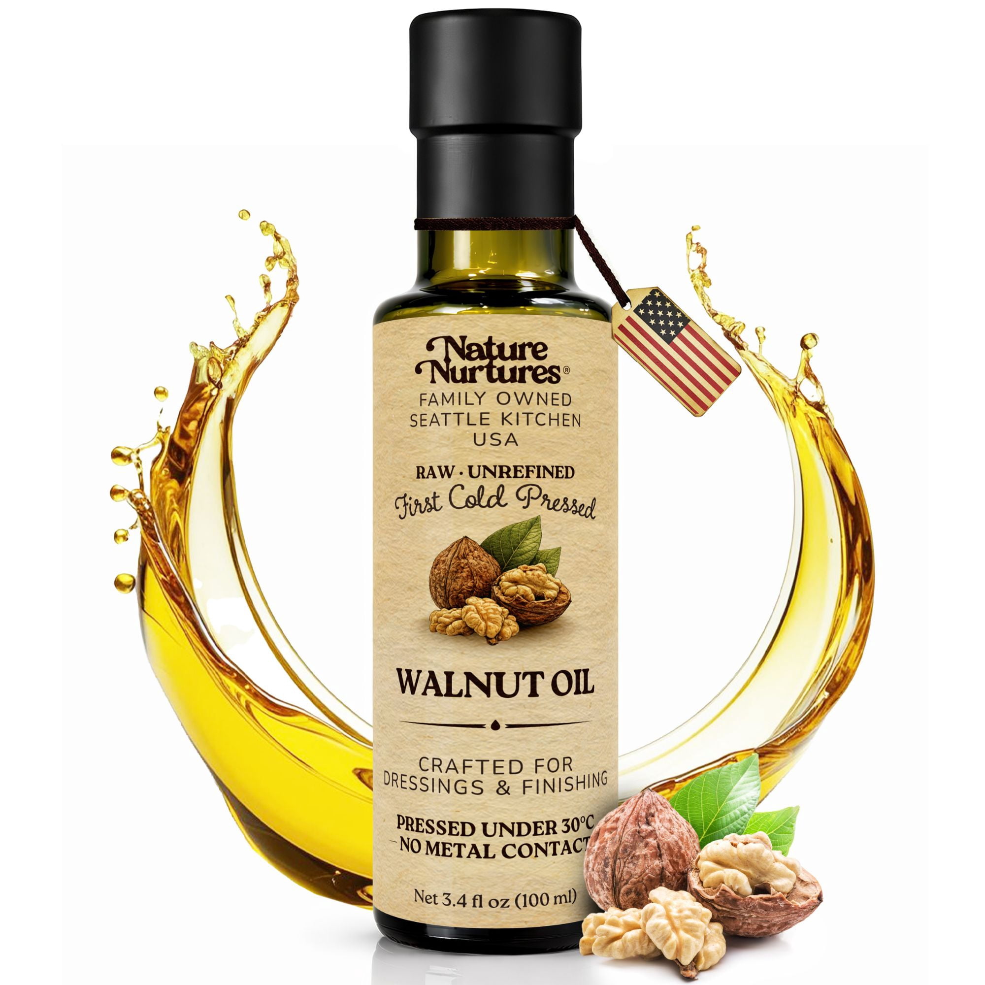 Walnut Oil for Cooking | Raw First Cold Pressed | Single Press Below ...