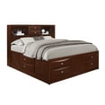 thumbnail image 1 of Walnut Queen Bed With 6 Storage Drawers And Bookcase Design No Box Spring Required, 1 of 3