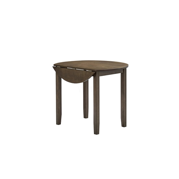 Walnut Round Drop Leaf Dining Table for Small Space, Foldable Kitchen Table with Extension Leaf