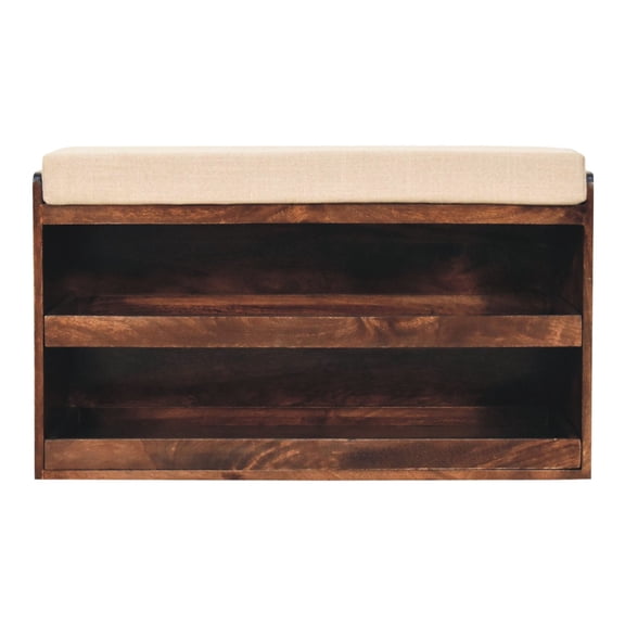 Walnut - Shaded Shoe Bench with Drawers / Hallway Footwear Storage
