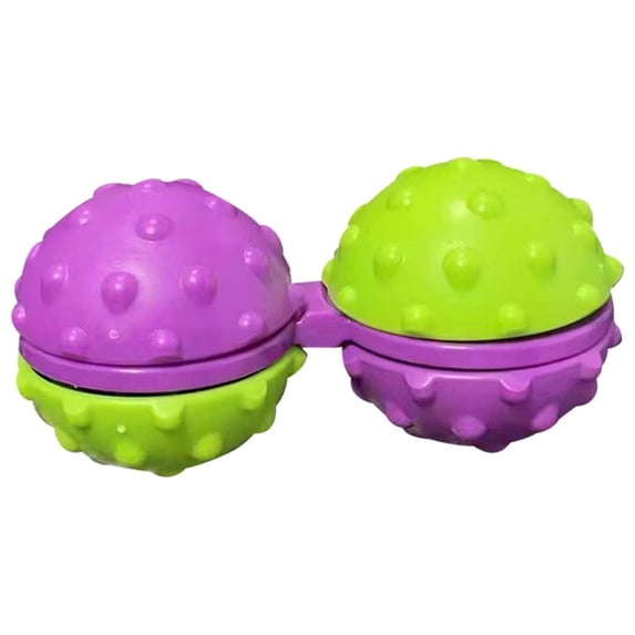 Walnut Shaped Massage Decompression Ball - Connected Double Ball Fingertip Massager with Bearing Rotation - Stress Relief Hand Massage Tool for Office, Home B