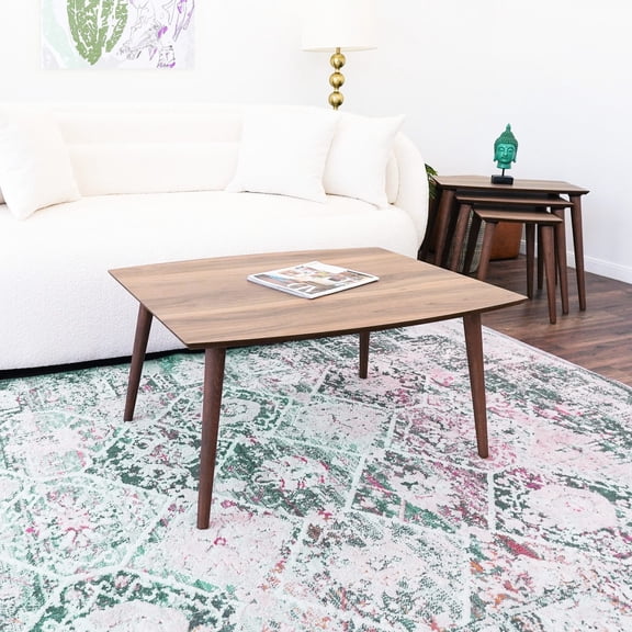 Walnut Solid Wood Center Table / Spacious Top for Decor and Coffee, Conversational Piece