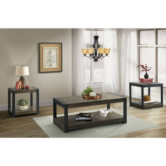 Walnut Square End Table - Modern Living Room Accent Table