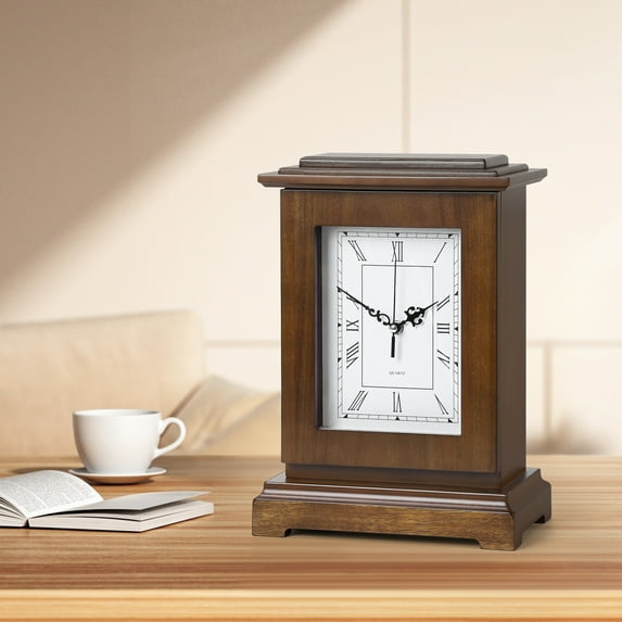 Walnut Table Clock – Decorative Lockable Storage Box
