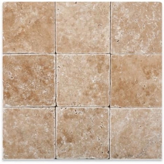Walnut Travertine 4 X 4 Tumbled Field Tile - 4-pcs. Sample Set$$Tools & Hardware Other