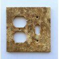 thumbnail image 1 of Walnut Travertine Toggle Duplex Switch Wall Plate / Switch Plate / Cover - Honed, 1 of 6