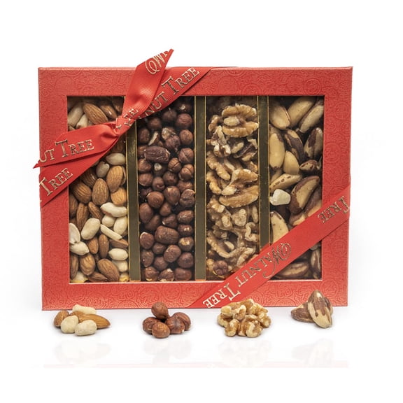 Walnut Tree Assorted Natural Nuts Gift Box Handpacked in the UK Rich in Vitamins & Minerals Suitable for Vegan, Vegetarian, Halal, Kosher and Gluten Free Diets Luxury Gift Selection 300g