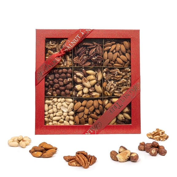 Walnut Tree Assorted Natural Nuts Gift Box Handpacked in the UK Rich in Vitamins & Minerals Suitable for Vegan, Vegetarian, Halal, Kosher and Gluten Free Diets Luxury Gift Selection 550g