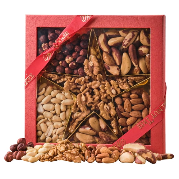 Walnut Tree Assorted Natural Nuts Star Gift Box Handpacked in the UK Rich in Vitamins & Minerals Suitable for Vegan, Vegetarian, Halal, Kosher, Gluten Free Diets Luxury Gift Selection 400g