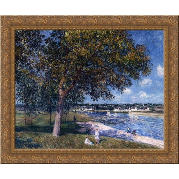 Walnut Tree in a Thomery Field 24x20 Gold Ornate Wood Framed Canvas Art by Alfred Sisley
