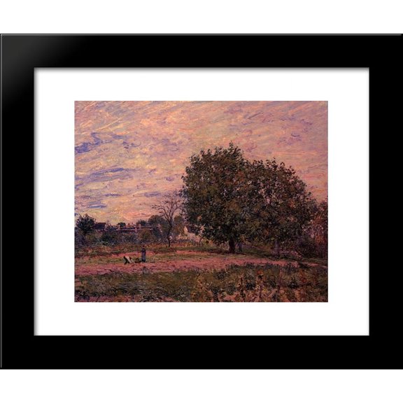 Walnut Trees, Sunset Early Days of October 20x24 Framed Art Print by Alfred Sisley