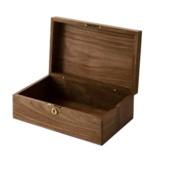 Walnut Vintage Desktop Sundry Cosmetics Storage Creative Lock Box Jewelry Solid Wood Box