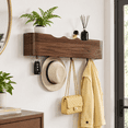 Wooden Rack Png Walnut Wave-Shape 4 Hooks Wooden Wall Mount Coat Rack Entryway ...