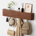 Wooden Rack Png Walnut Wave-Shape 5 Hooks Wooden Wall Mount Coat Rack Entryway ...