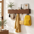 Wooden Rack Png Walnut Wave-Shape 5 Hooks Wooden Wall Mounted Coat Rack Entryway ...