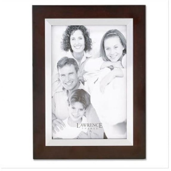 Walnut Wood 4x6 with Silver Metal Inner Bezel Picture Frame
