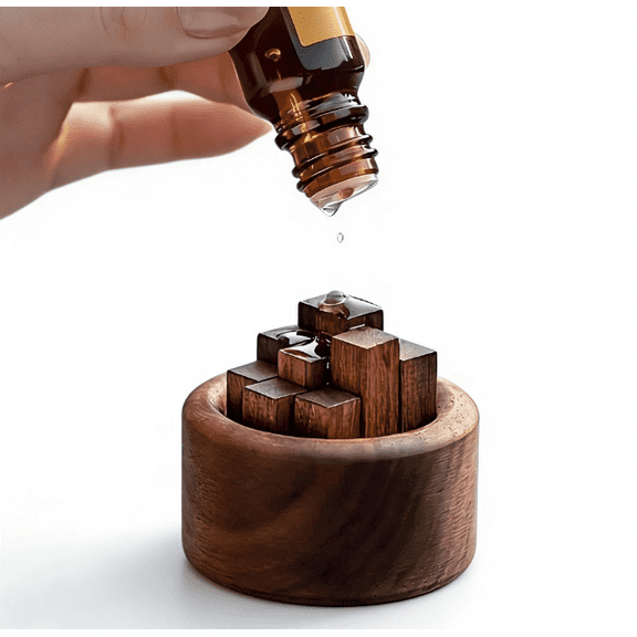 Walnut Wood Aroma Diffuser Set Long-Lasting Essential Oil Sticks for Natural Home & Office Scents