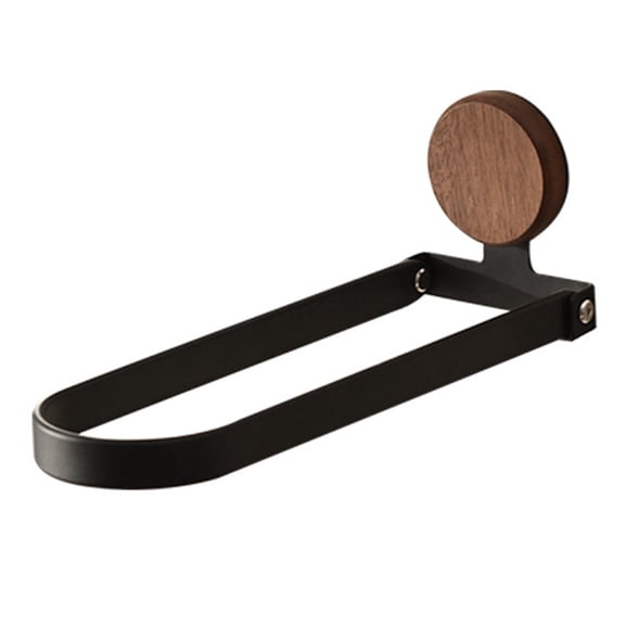 Walnut Wood Bathroom Towel Rack Wall Mount Foldable U Shaped Holder 24x8x8cm
